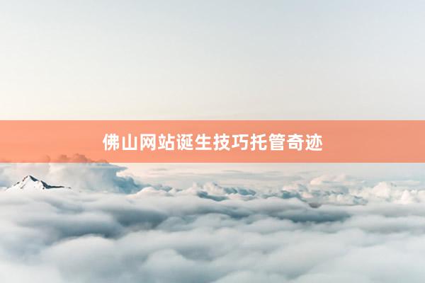 佛山网站诞生技巧托管奇迹